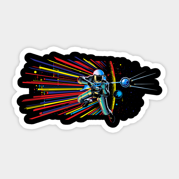 Retro Pop Art Astronaut Sticker by Blake Dumesnil Designs